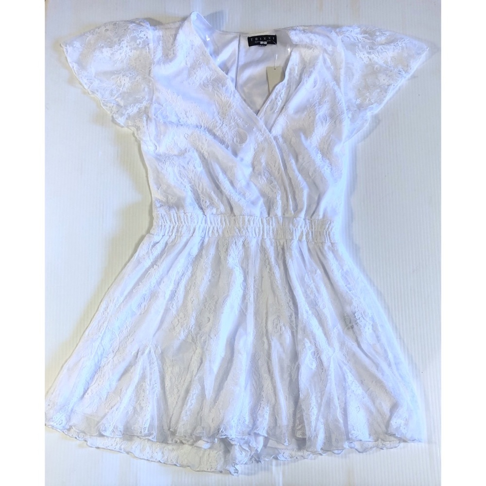 NWT Francesca’s Trixxi Deon Lace Godet Romper S - Picture 4 of 6